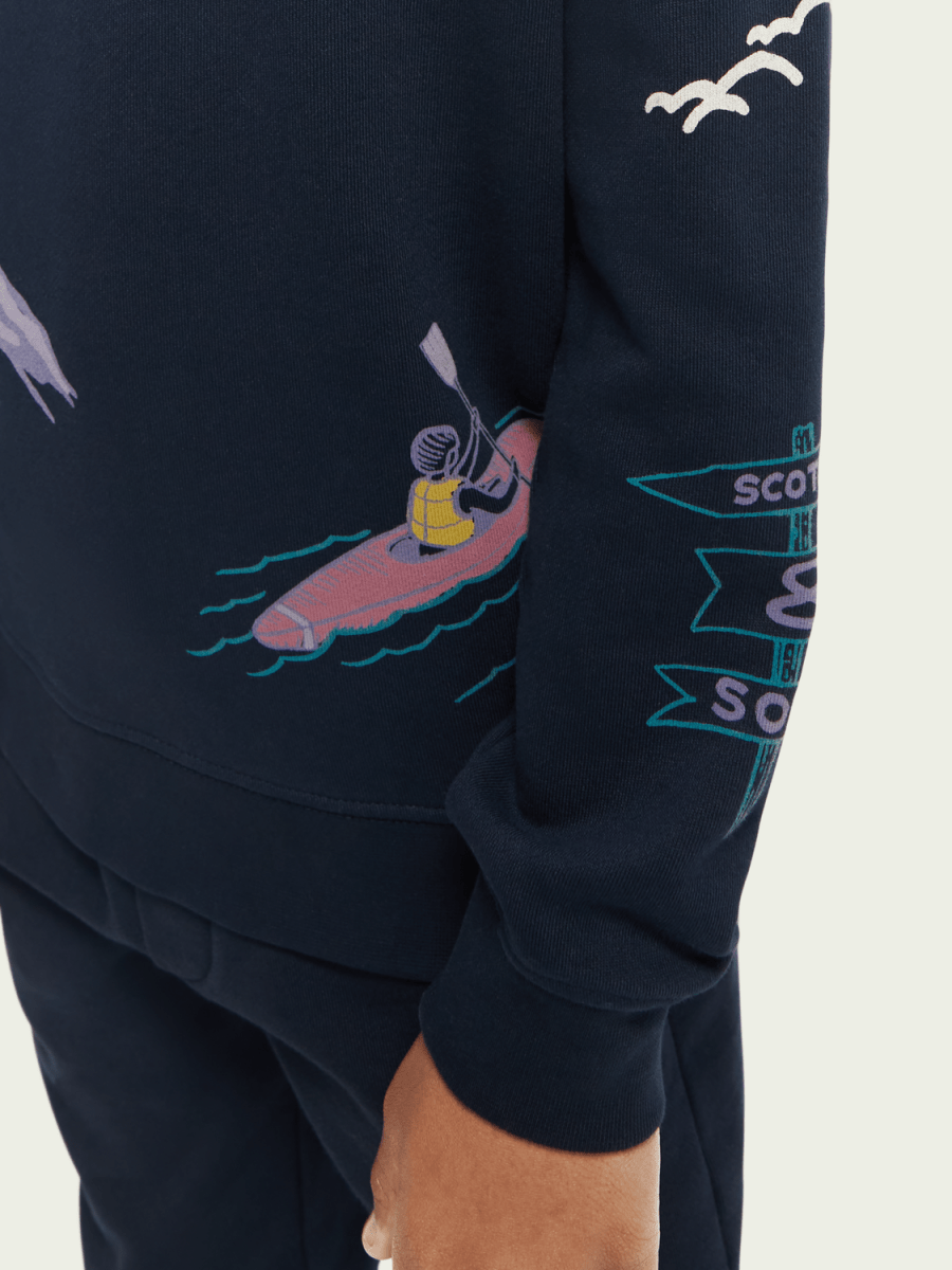 Scotch & Soda Boys All Over Print Hoodie _Navy 167622 - 605Z - NorthBoys