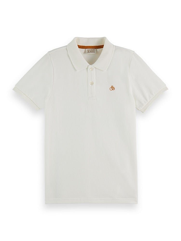 Scotch & Soda Boys Classic S/S Polo _White 167713 - 0001 - NorthBoys