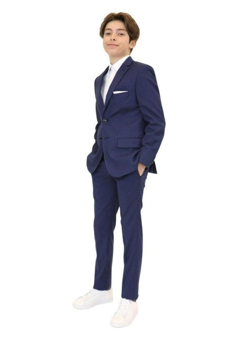 Tallia Boys Skinny Blue Birdseye Suit-NorthBoys
