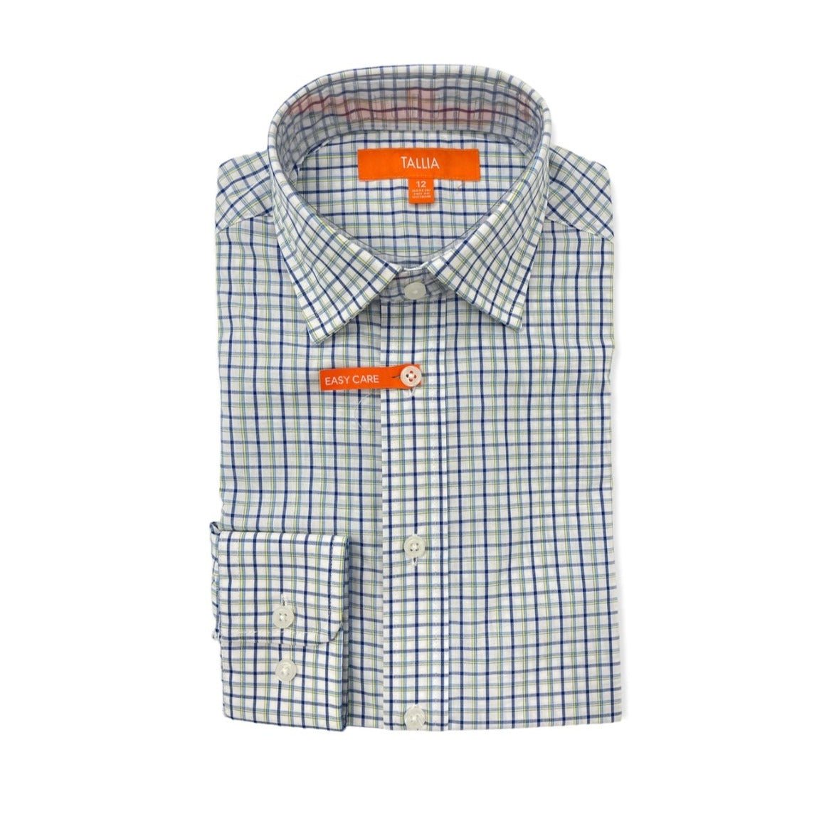 tallia dress shirts Tallia Boys Yellow/Blue Plaid Dress Shirt – NorthBoys