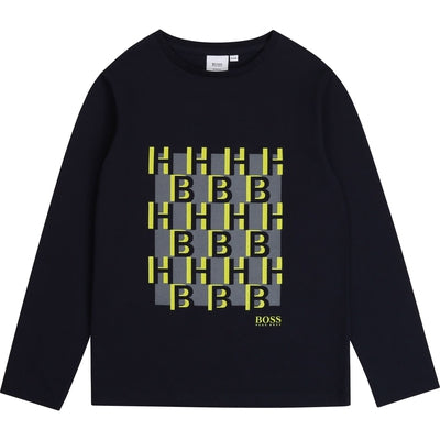 Boys Modern Monogram Long Sleeve Tee