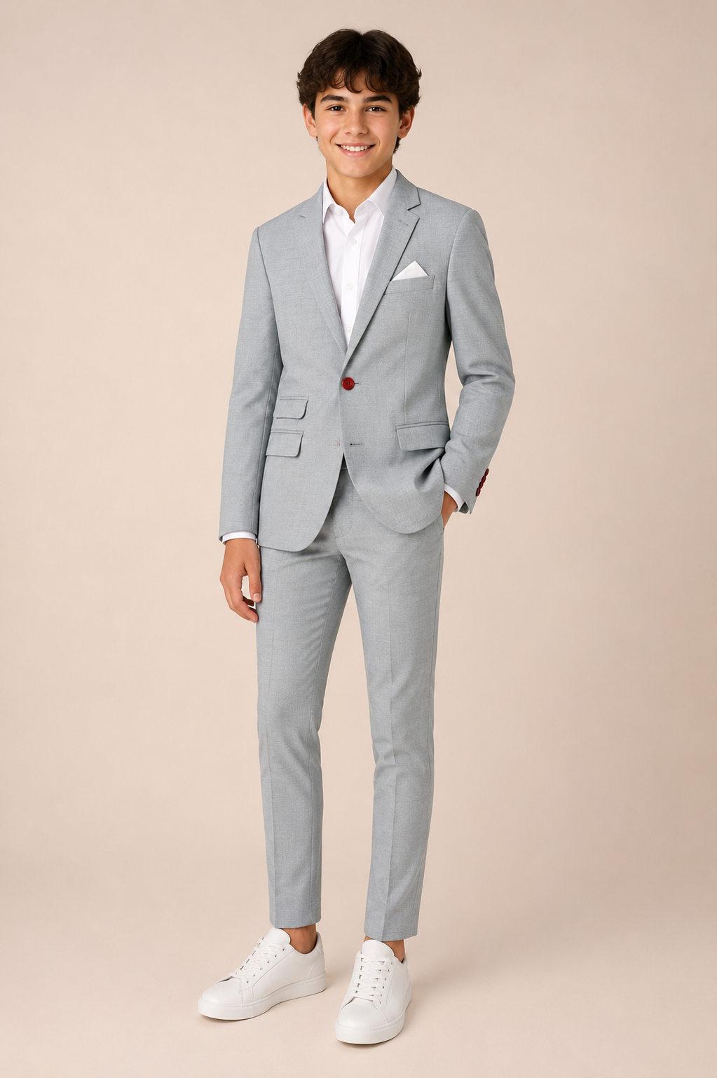 Boy in a pastel blue wedding suit — NorthBoys boys' wedding suit guide
