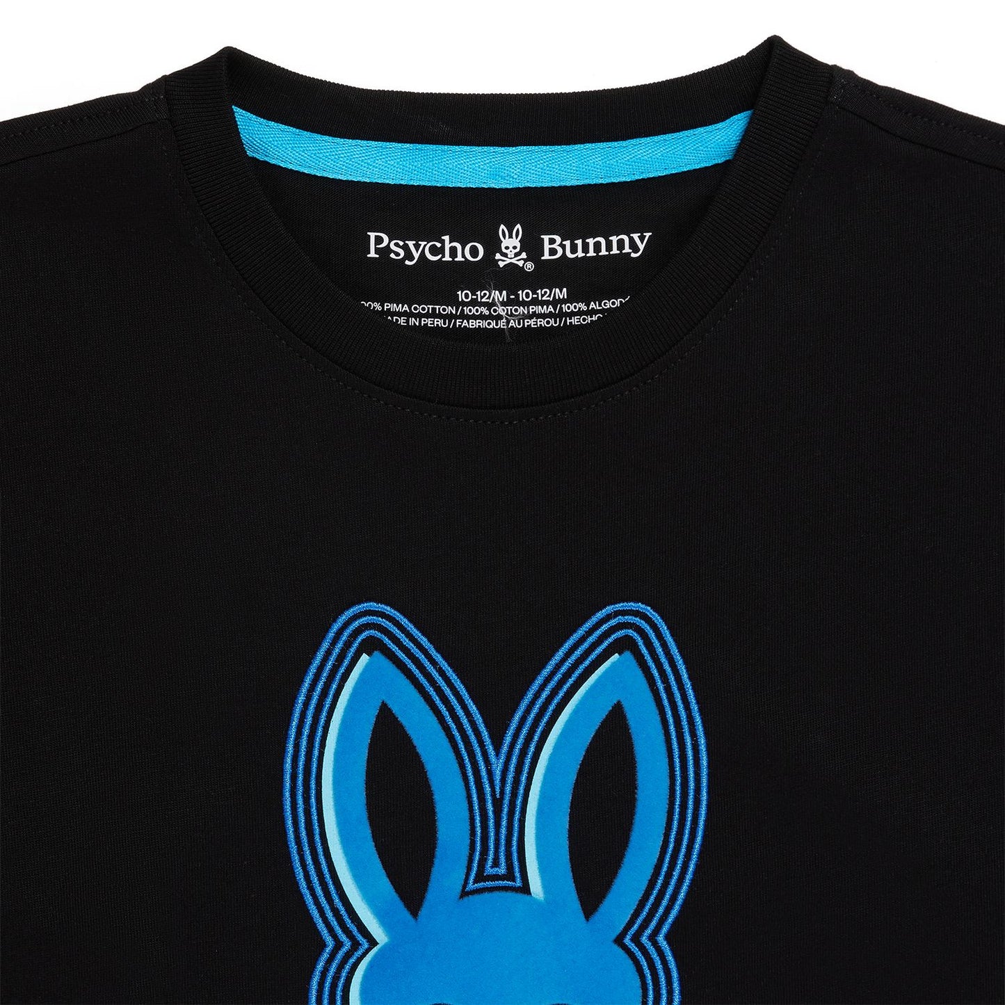 Psycho Bunny Kids Sacramento Flocking Black T-Shirt_ B0u619a2pc-001