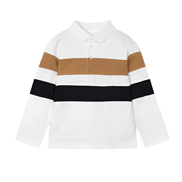 Mini Long Sleeve Striped Polo