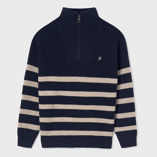 Nukutavake Boys Striped Zipper Sweater