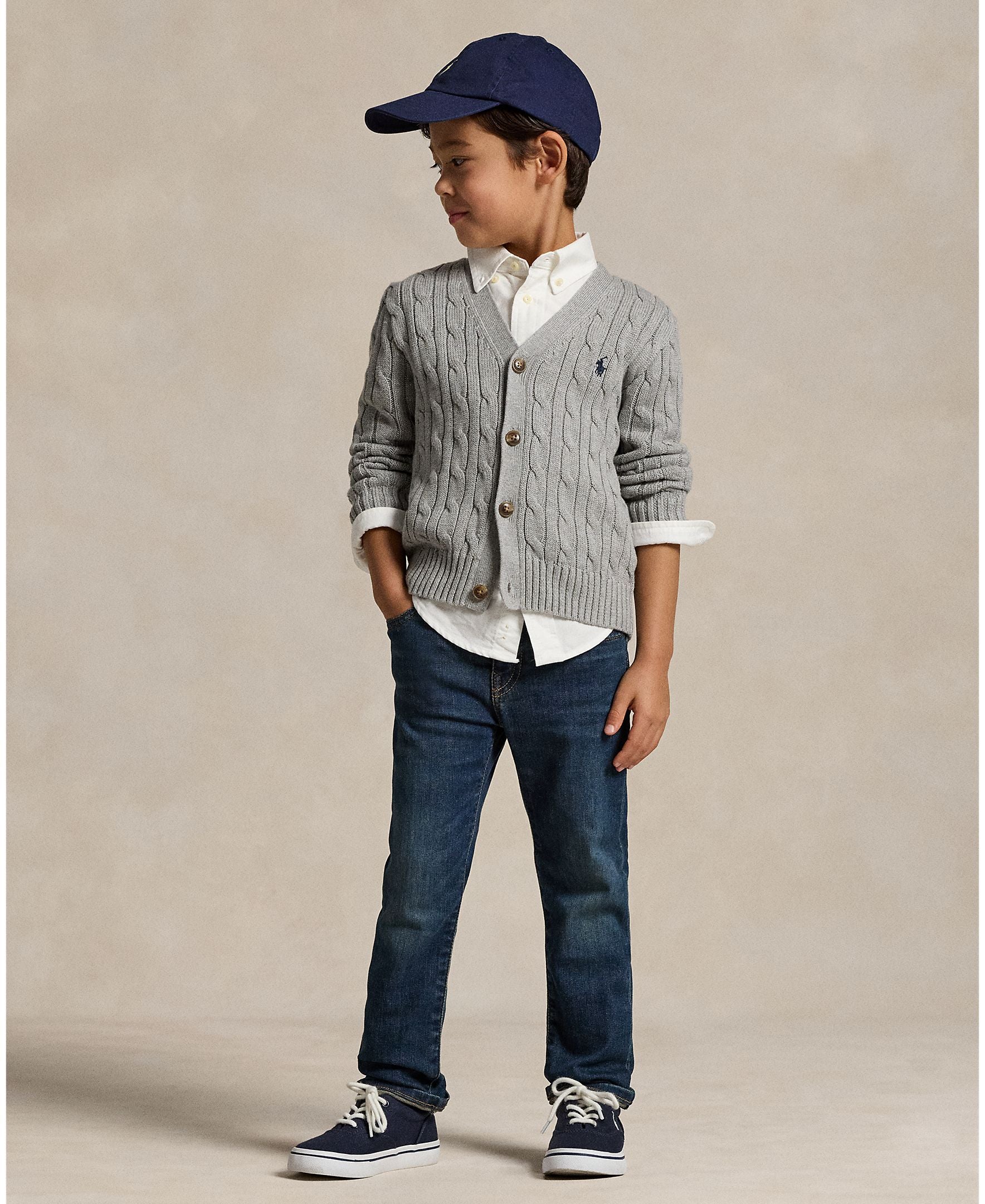Polo Ralph Lauren Little Boys Cotton Cable-Knit Cardigan