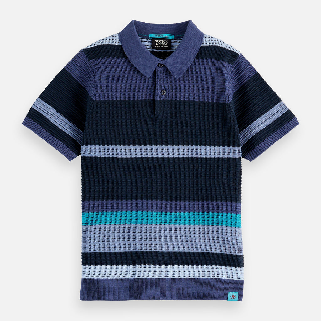 Scotch & Soda Boys Knitted Strioed Polo