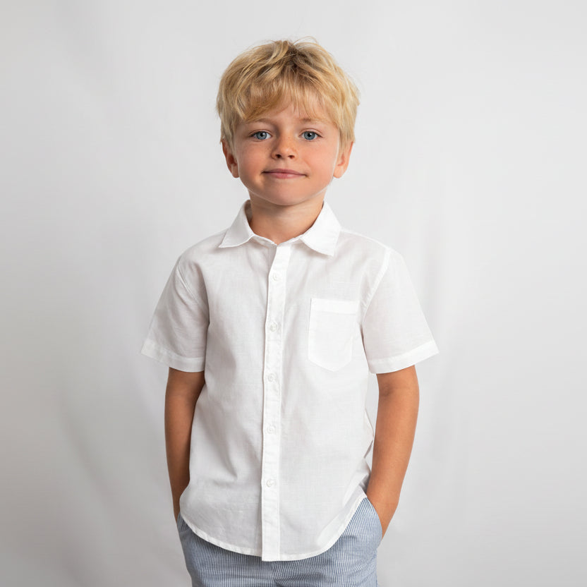 Mayoral Mini Boys Linen Short Sleeve Shirt_ 3112