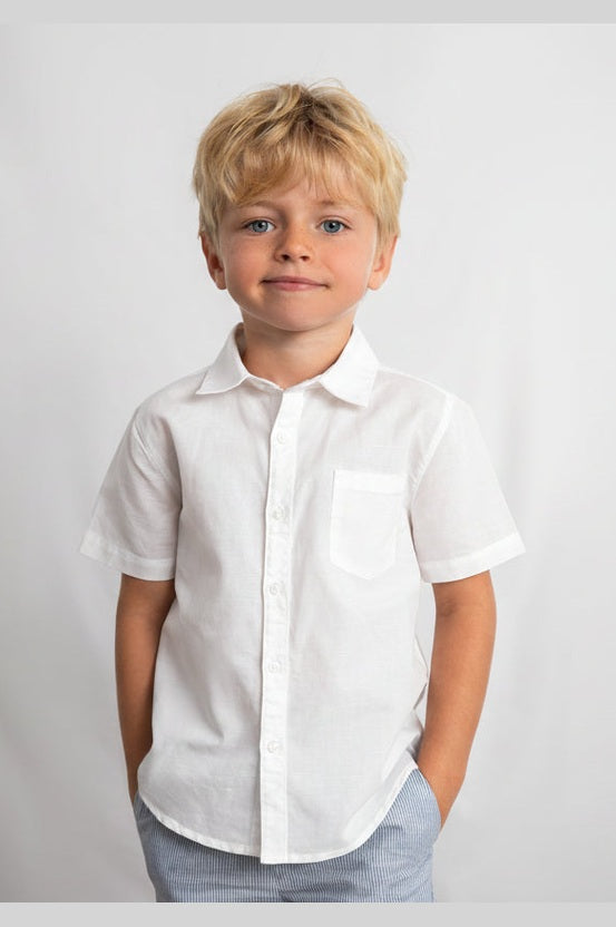 Mayoral Mini Boys Linen Short Sleeve Shirt_ 3112