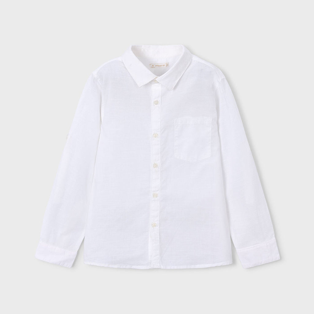 Mayoral Mini Boys Long Sleeve Linen Shirt_ 3119