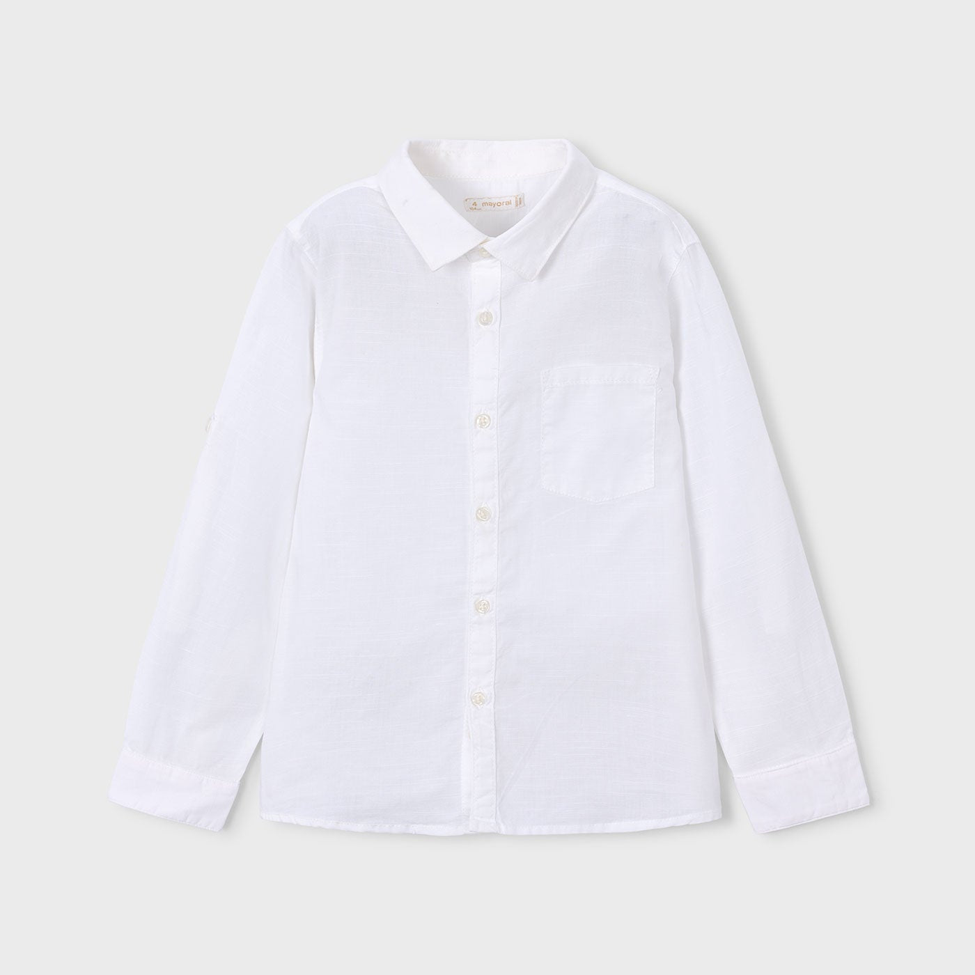 Mayoral Mini Boys Long Sleeve Linen Shirt_ 3119
