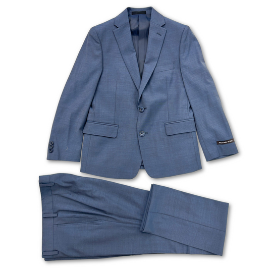 Michael Kors Boys Bright Blue Solid Wool Suit_ BU0180