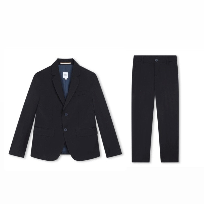 Hugo Boss Boys Classic Navy Wool Suit_ J50735/J50677-862