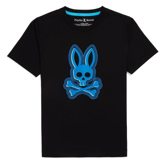 Psycho Bunny Kids Sacramento Flocking Black T-Shirt_ B0u619a2pc-001