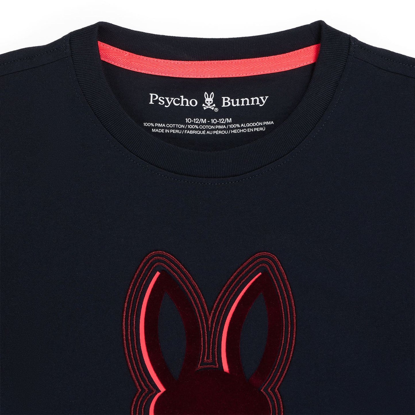 Psycho Bunny Kids Sacramento Flocking Navy T-Shirt_ B0u619a2pc-410