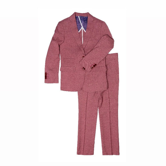 Isaac Mizrahi Boys Slim Fit Textured Suit_ ST2660-PLUM