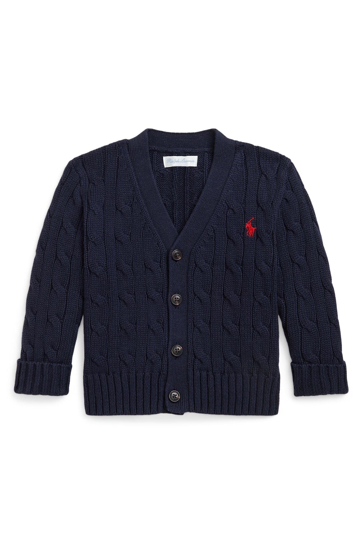 Polo Ralph Lauren Baby Boys Cable-Knit Cotton V-Neck Cardigan