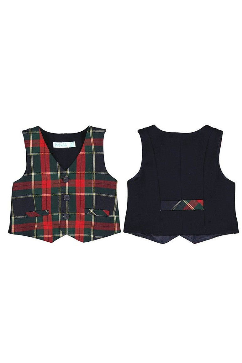 Abel & Lula Navy Plaid Vest_5840 - 5 - NorthBoys