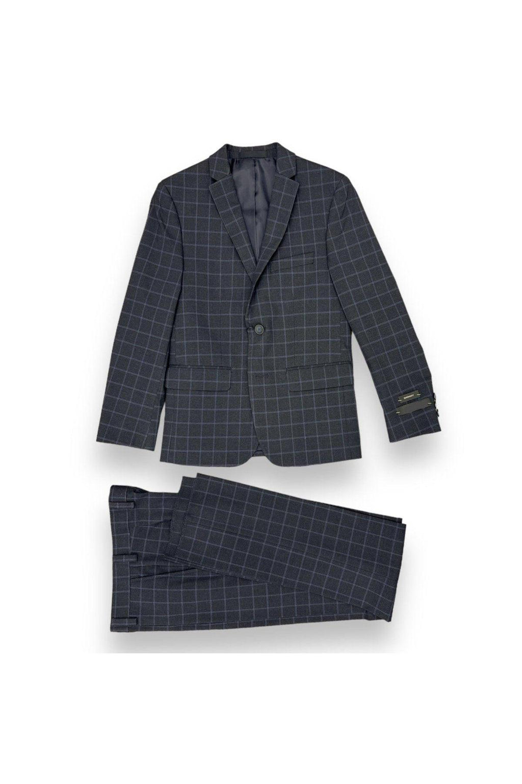 Andrew Marc Boys Skinny Charcoal/Blue Window Suit_ W0713-NorthBoys