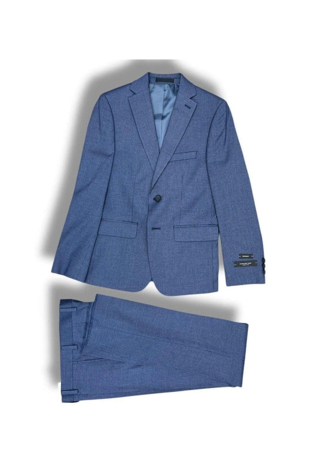 Andrew Marc Boys Skinny Dark Blue Mini Check Suit_ W0755-NorthBoys