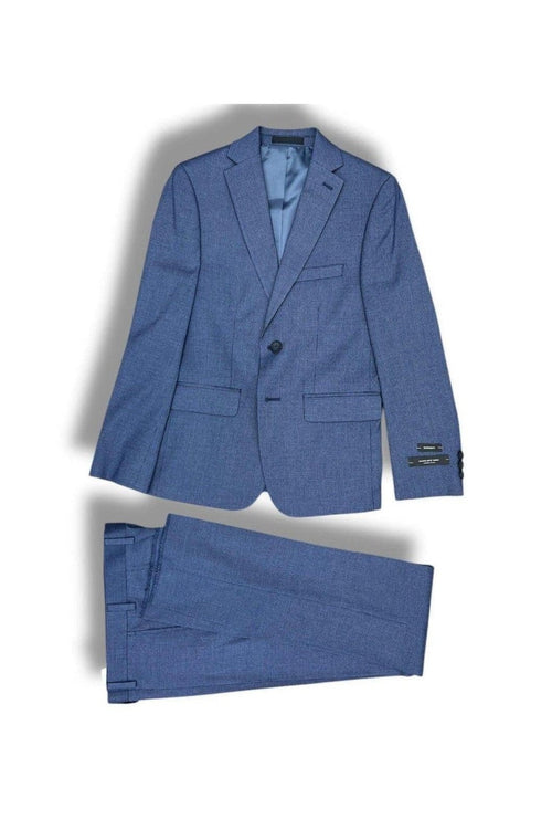 Andrew Marc Boys Skinny Dark Blue Mini Check Suit_ W0755-NorthBoys