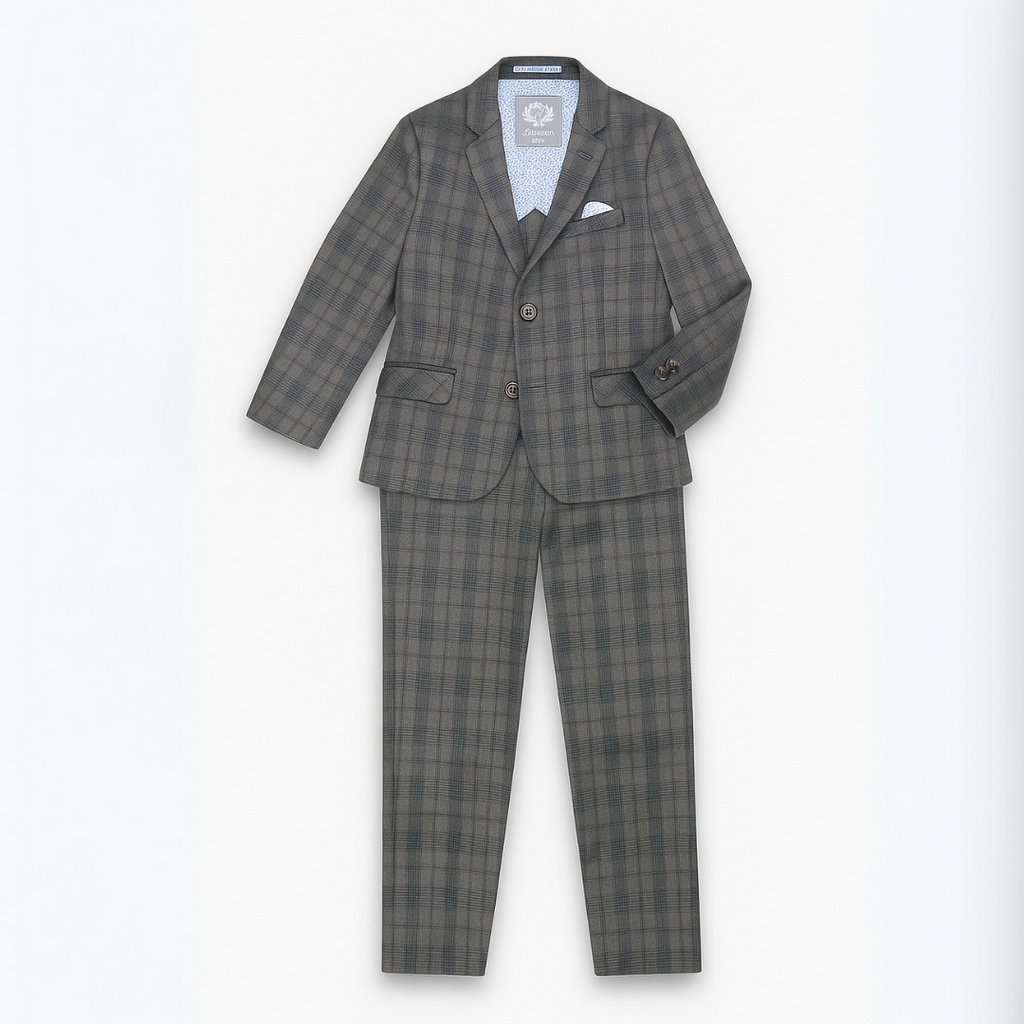 Appaman Boys Two Piece Grey Plaid Stretchy Mod Suit_ G8SSU1-NorthBoys