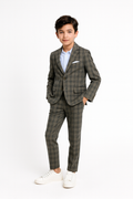 Appaman Boys Two Piece Grey Plaid Stretchy Mod Suit_ G8SSU1