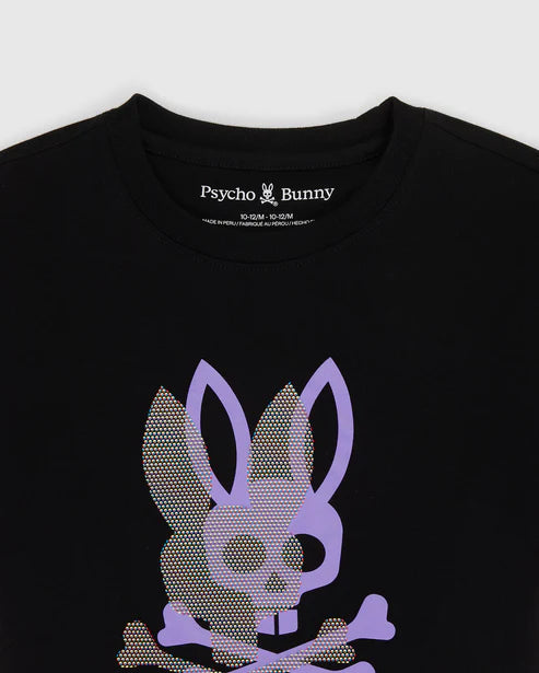 Psycho Bunny Kids Black Chicago HD Dotted Graphic T