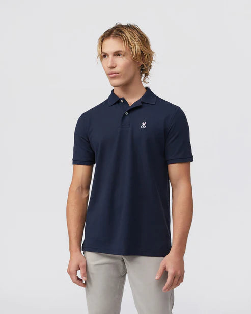 Psycho Bunny Mens Navy Classic Polo_ B6K001ARPC-410