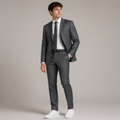 Calvin Klein Mens Slim Fit Charcoal Grey Sharkskin Wool Suit_ W0200