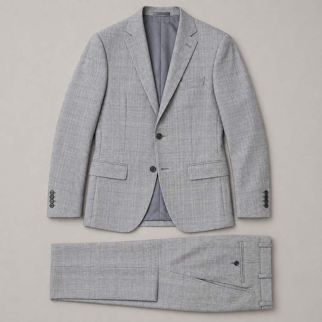 Calvin Klein Mens Slim Fit Light Grey Wool Suit_ Z1772