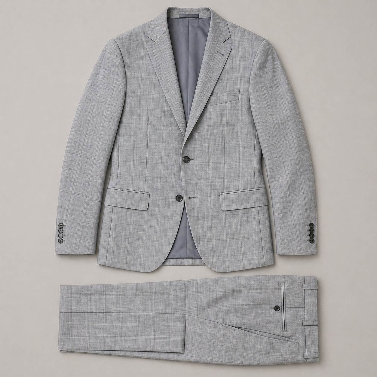Calvin Klein Mens Slim Fit Light Grey Wool Suit_ Z1772