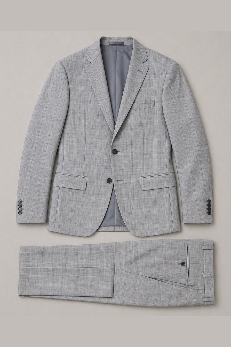 Calvin Klein Mens Slim Fit Light Grey Wool Suit_ Z1772