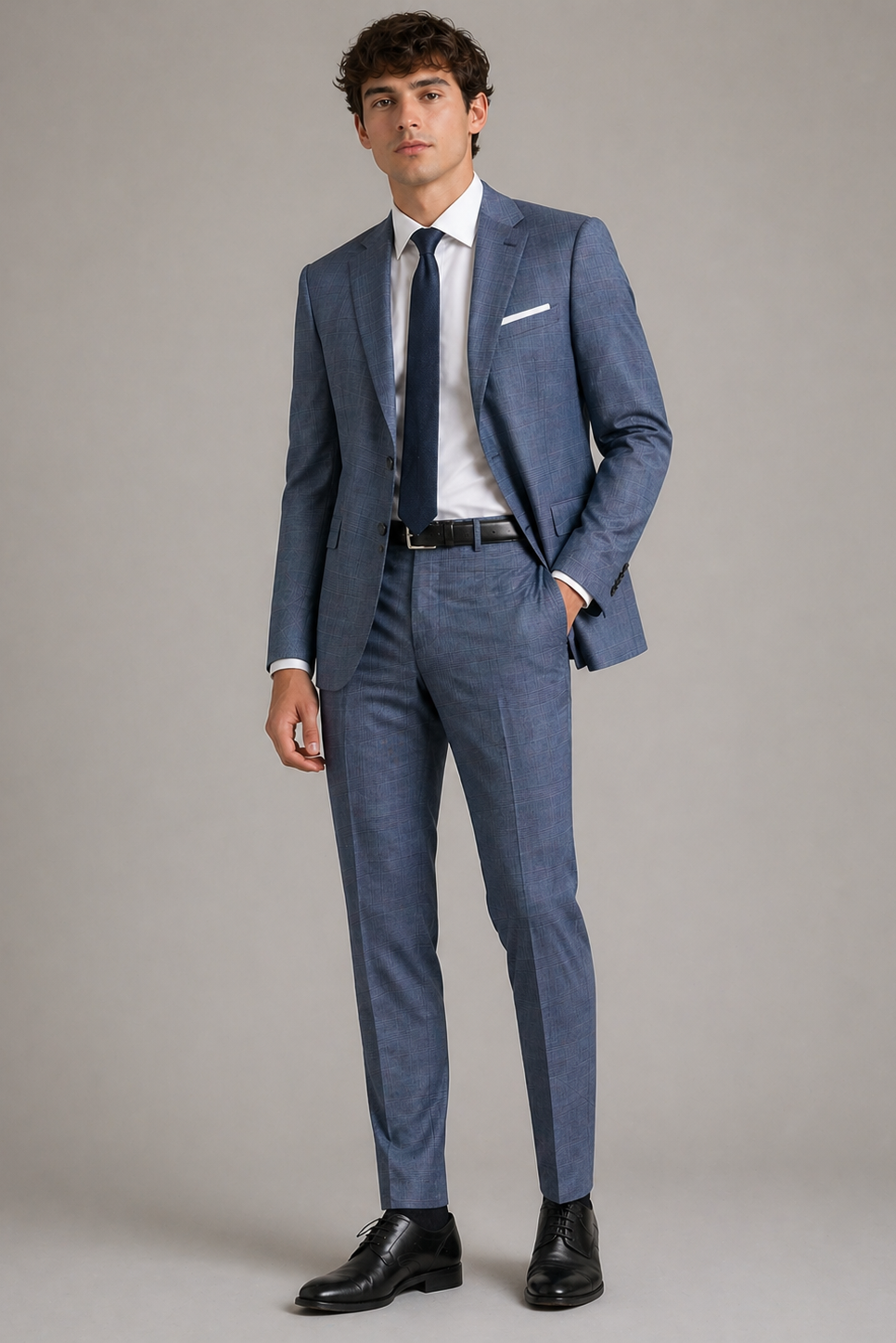 Calvin Klein Mens Slim Fit Blue Wool Suit_ Z1805