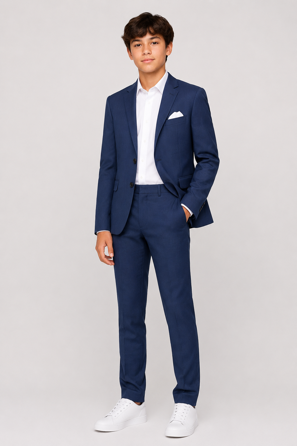 Nice Threads Boys Slim Fit Mid Blue Suit