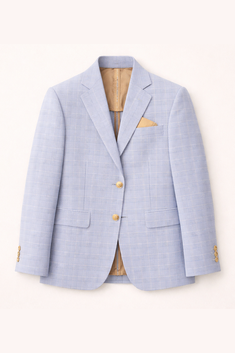 Leo & Zachary Boys Light Blue Prince of Whales Sports Jacket_ 437/837