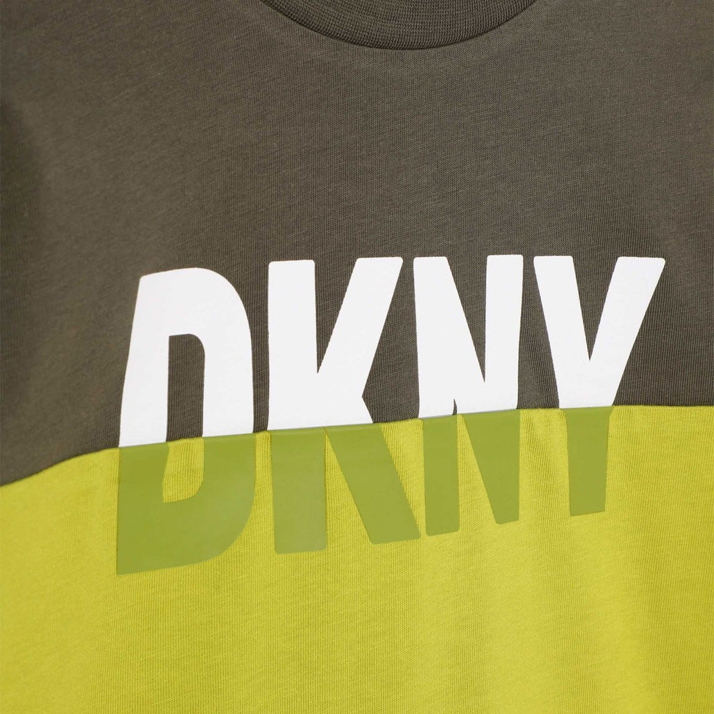 DKNY Junior boys Lime Green Organic Cotton Long Sleeves T-Shirt _D25E69 - 610 - NorthBoys
