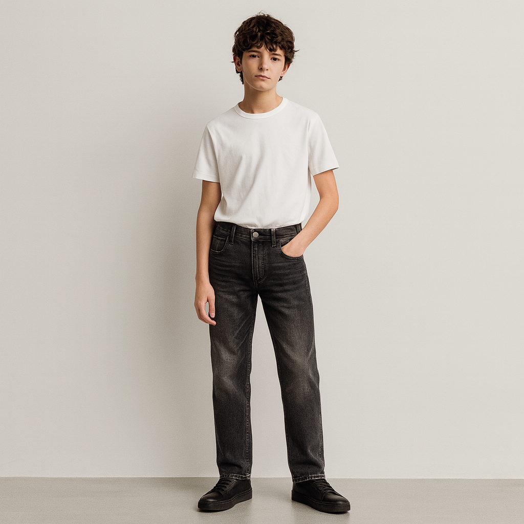 DL1961 Boys Brady Slim Washed Black Knit_ 24122-25