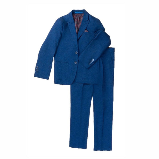 Isaac Mizrahi Boys Slim Fit Textured Suit_ ST2670-COBALT