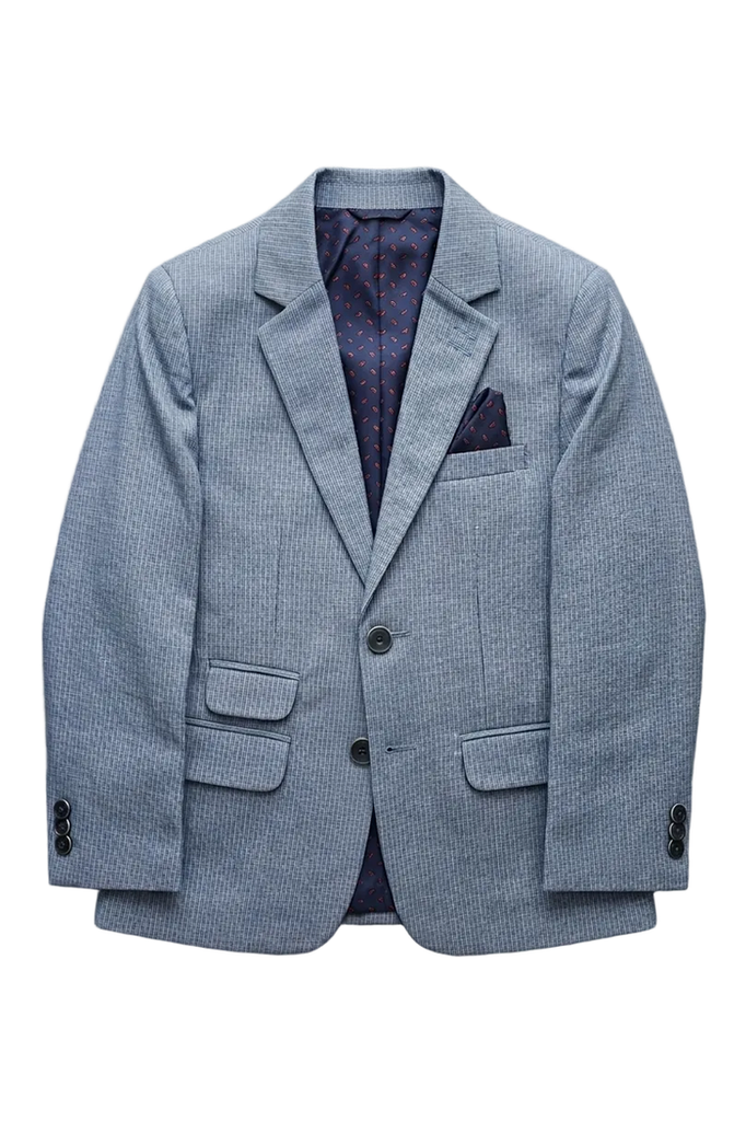 Leo & Zachary Boys Slim Blue/Grey Checks Suit_ 5423/5823