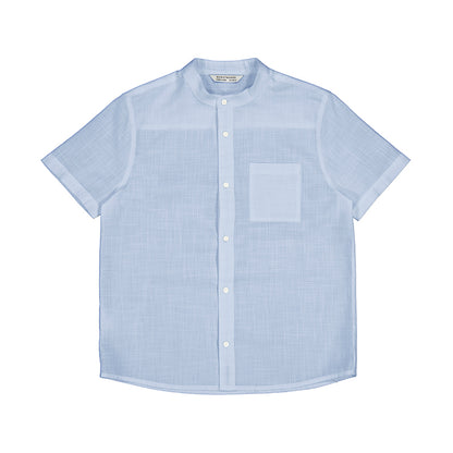 Nukutavake Boys Short Sleeve Mandarin Collar Dress Shirt_ 6118