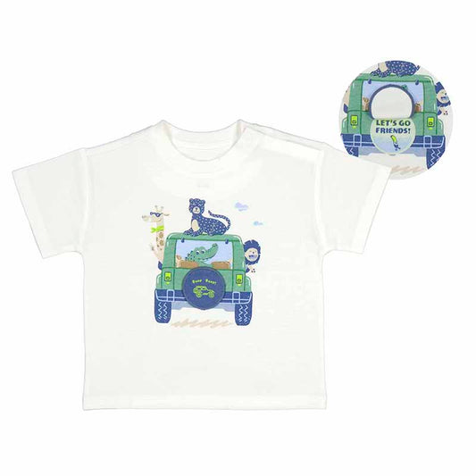 Mayoral Baby Cream Jeep & Animal Print T-Shirt_ 1021-15
