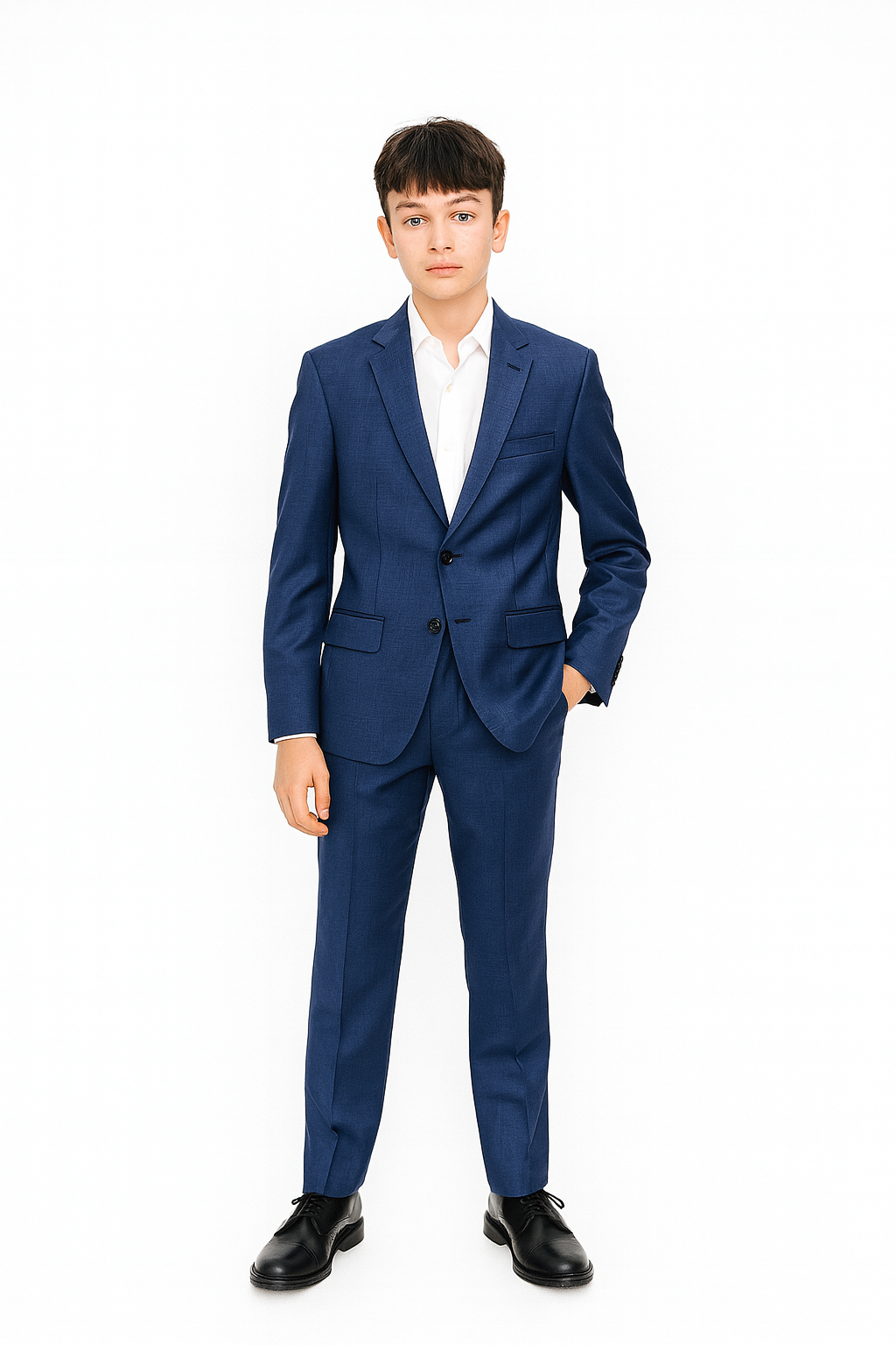 Hart Schaffner Marx Boys Blue Sharkskin Wool Suit-NorthBoys