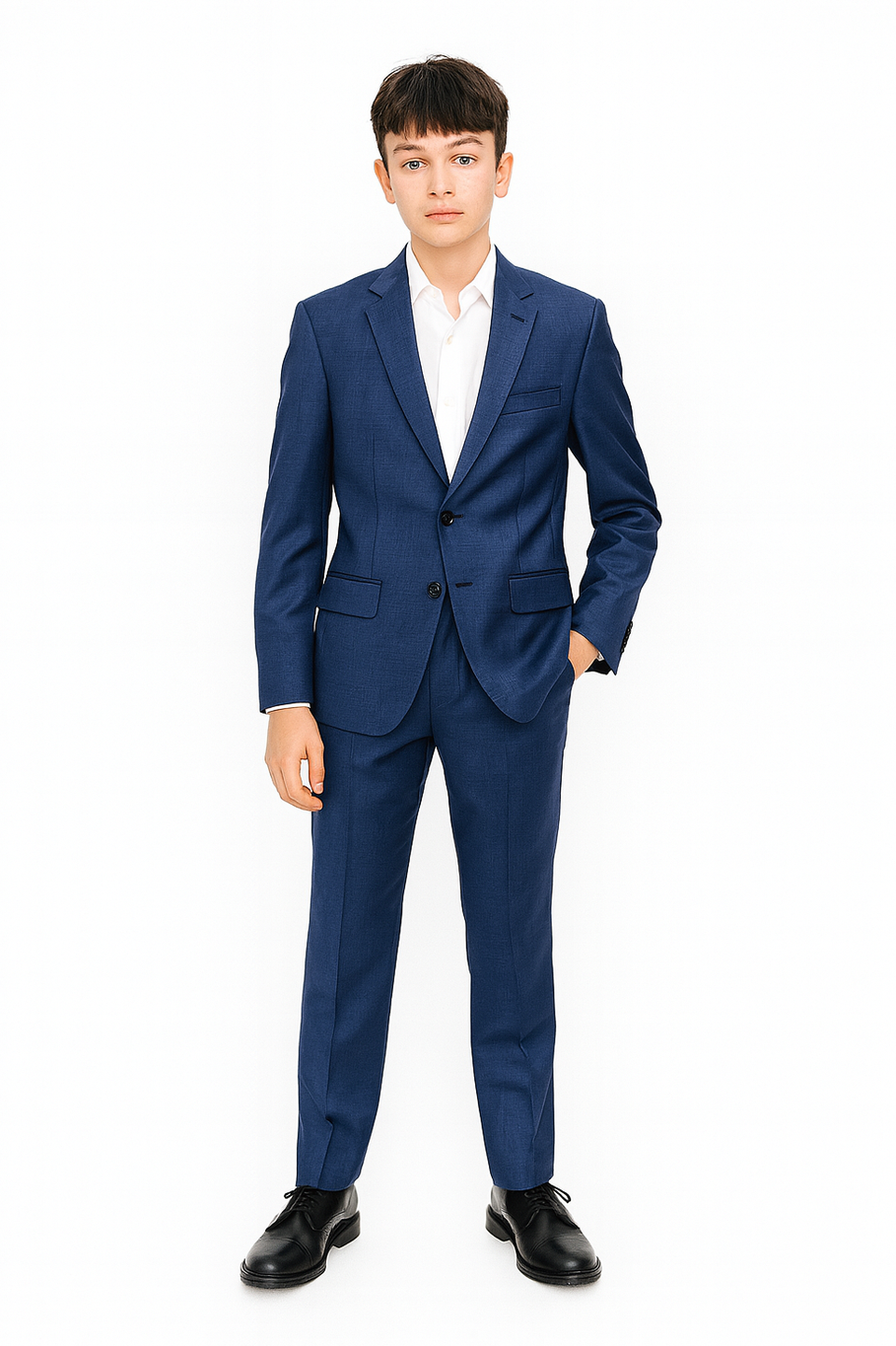 Hart Schaffner Marx Boys Blue Sharkskin Wool Suit-NorthBoys