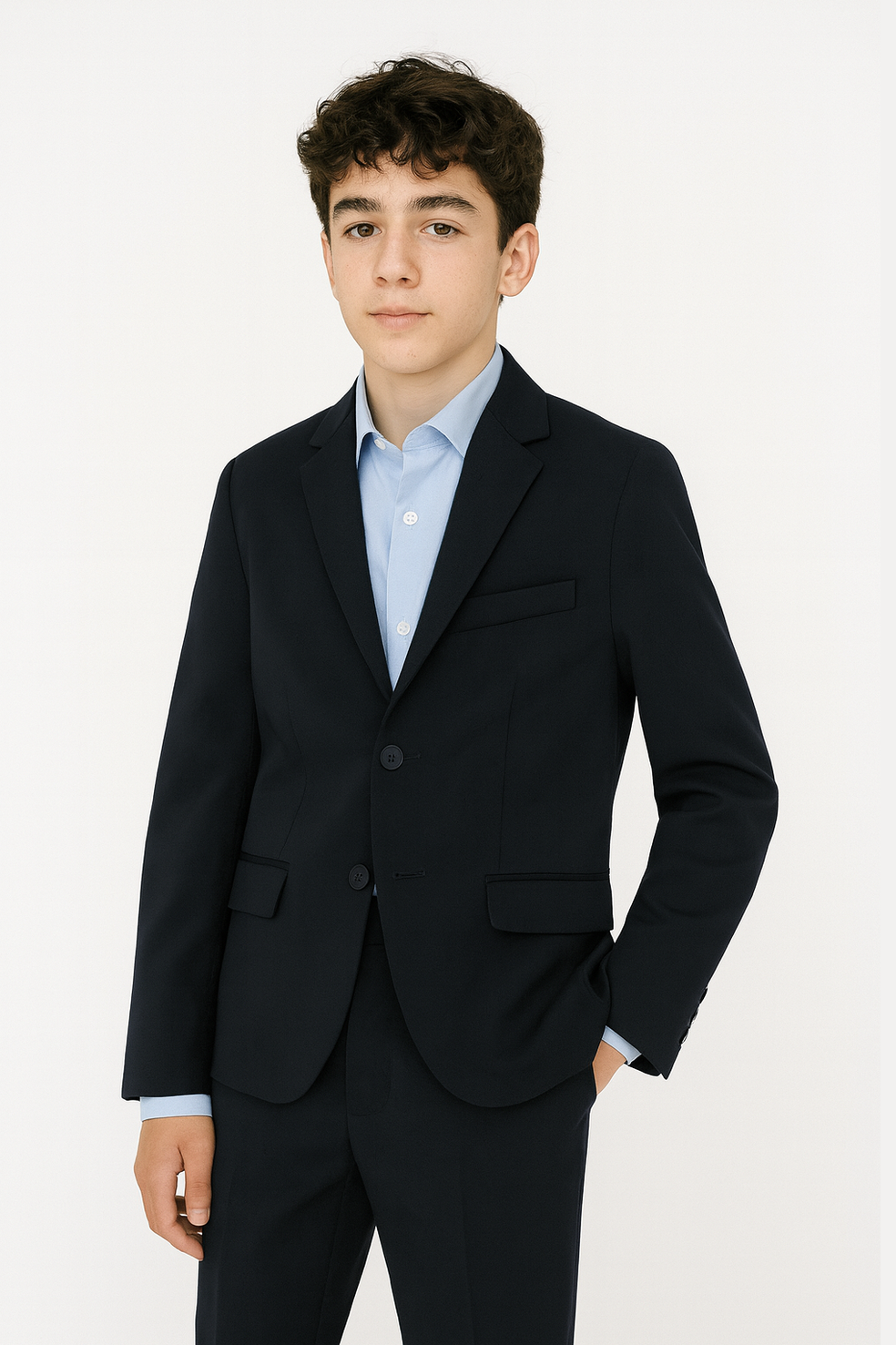 Hugo Boss Boys Classic Navy Wool Suit-NorthBoys