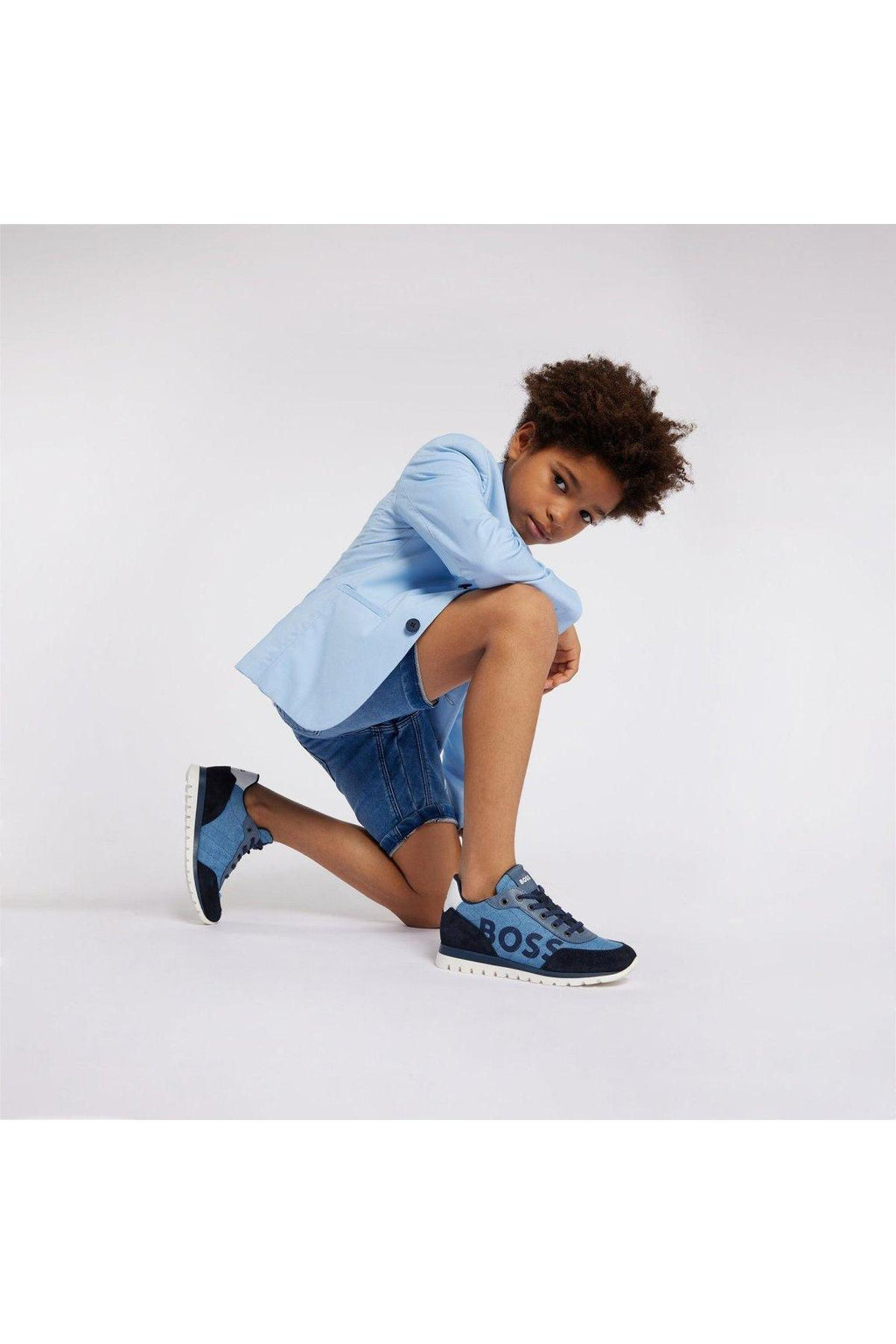 Hugo Boss Boys Pale Blue Slim Suit-NorthBoys