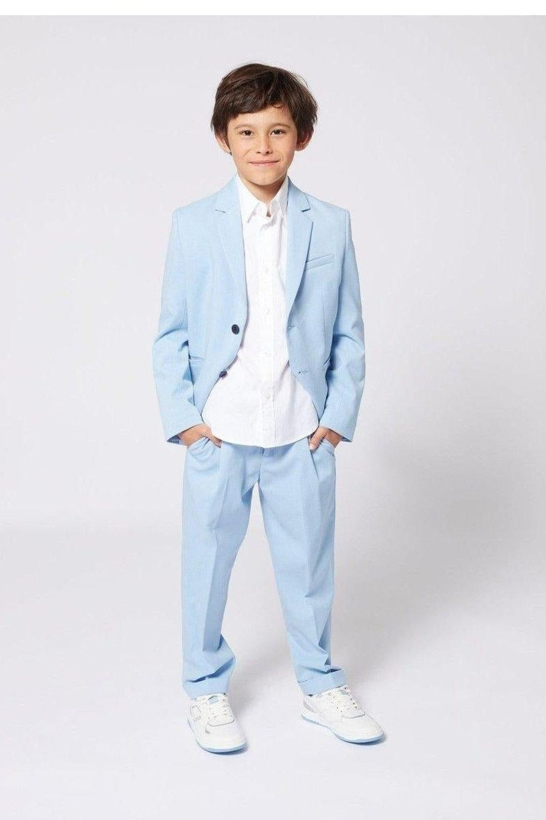 Hugo Boss Boys Slim Fit Pale Blue Suit_ J52068/J51981-NorthBoys