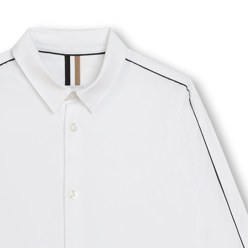 Hugo Boss Boys White Slim Fit Dress Shirt _ J50697 - 10P - NorthBoys
