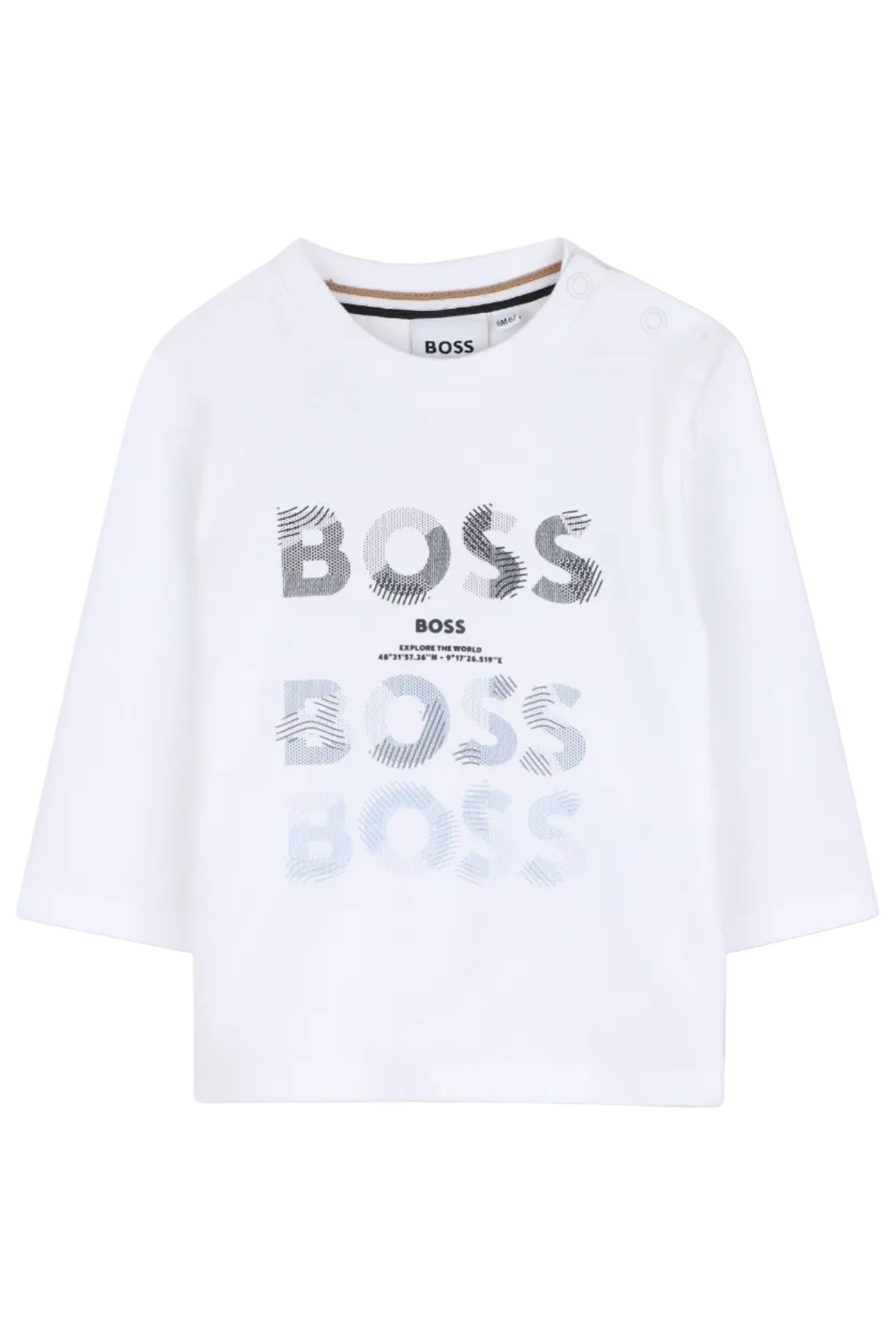 Hugo Boss Baby Boys Long Sleeve Tee with Graphic Logos_ J53497