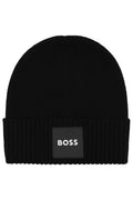 Hugo Boss Boys Cotton Knit Beanie with Branded Badge_ J53583